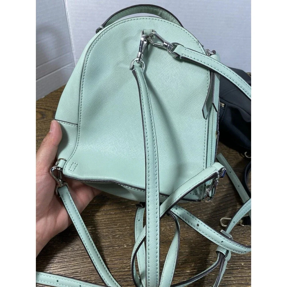 LOT Of 2 Kate Spade Convertible Mini Leather Backpacks used Green/Like New Black